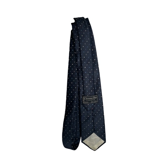 Dior Blue Tie with Polka Dots - Picture 2 of 3